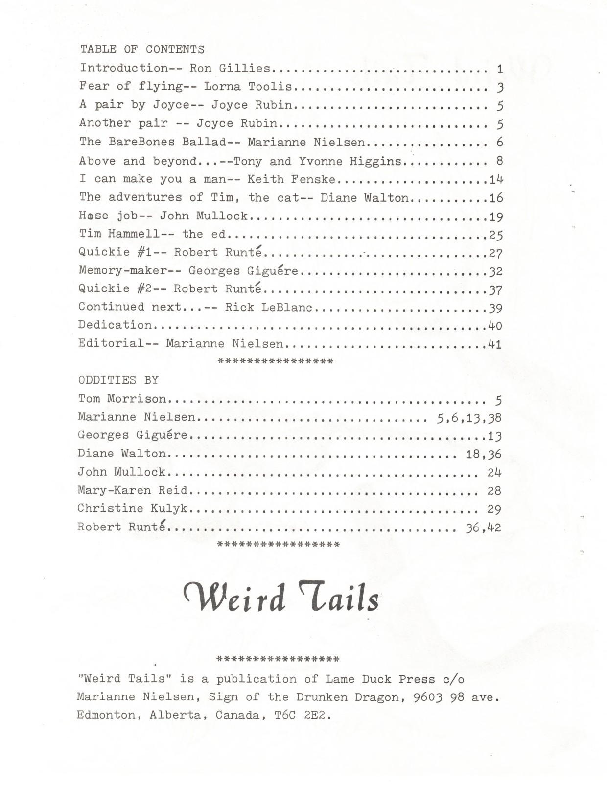 Weird Tails 1979 page 2 full