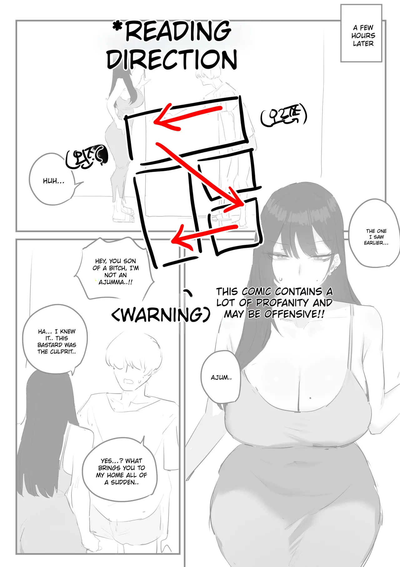 Comic about giving proper discipline to the downstairs neighbor lady... page 1 full