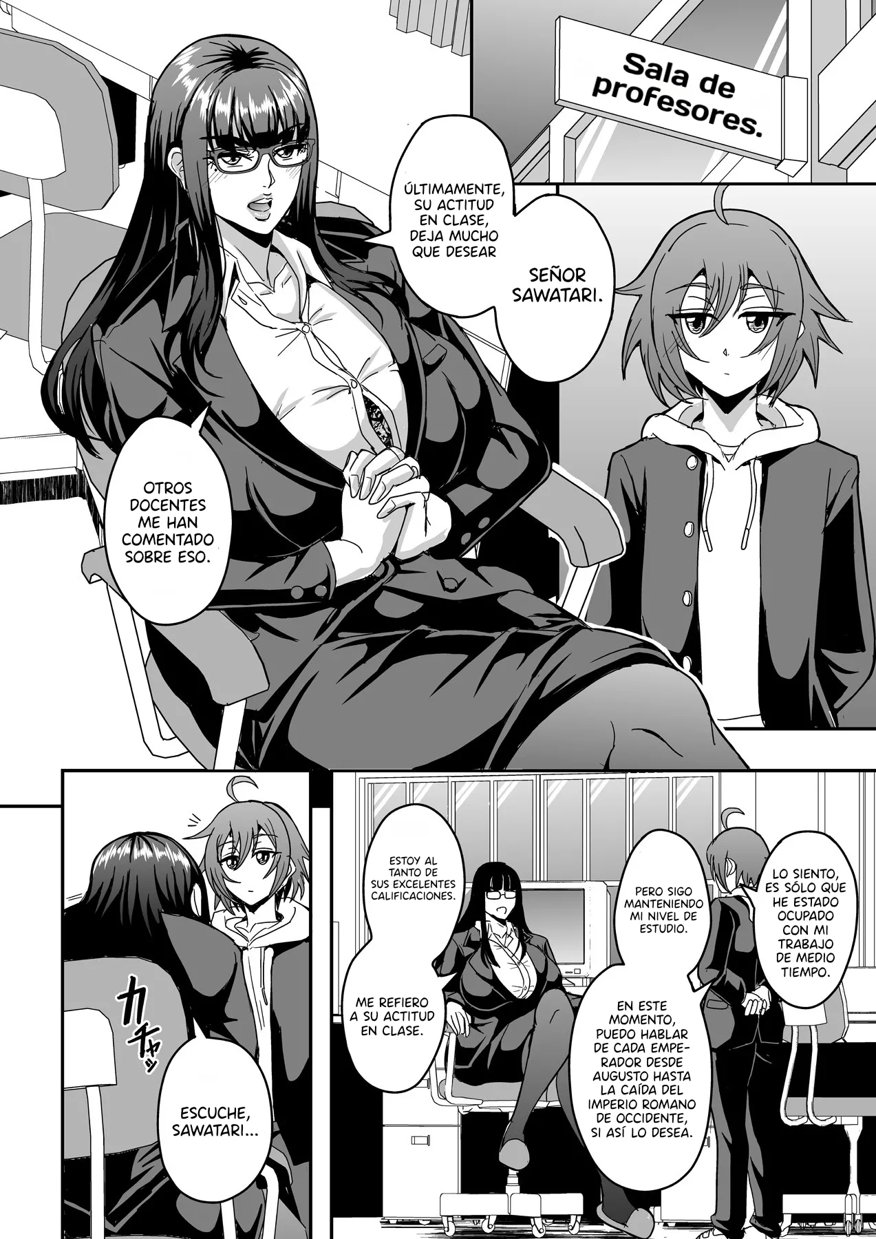 Kyoushi to Mama to Koibito no Kao｜El Rostro de una profesora, una madrastra y una amante page 3 full