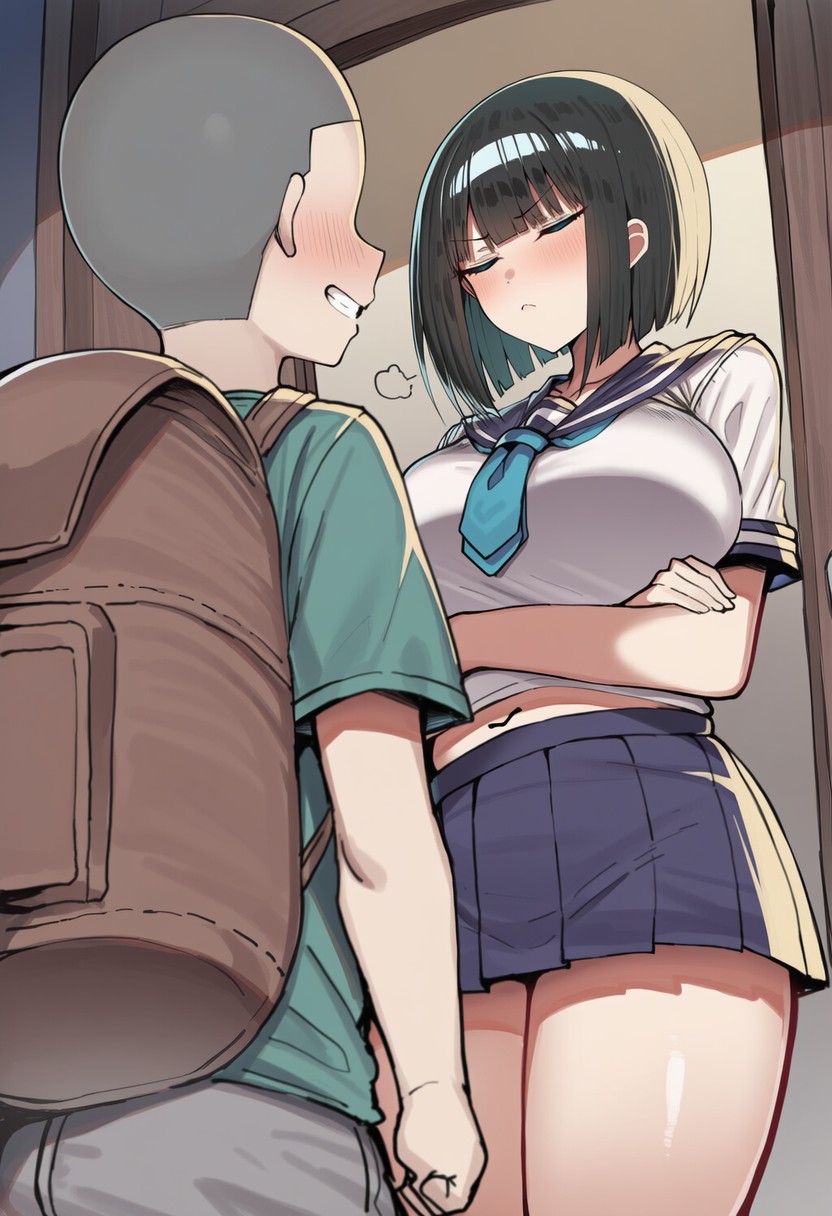 Pervert Brat vs. Black-Haired Bob-cut Girl ③ page 1 full