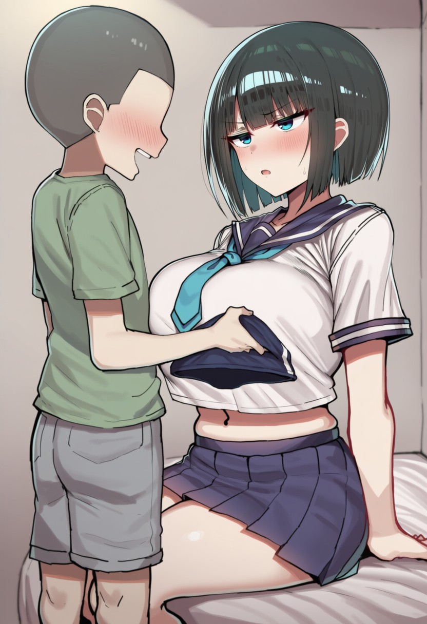Pervert Brat vs. Black-Haired Bob-cut Girl ③ page 5 full