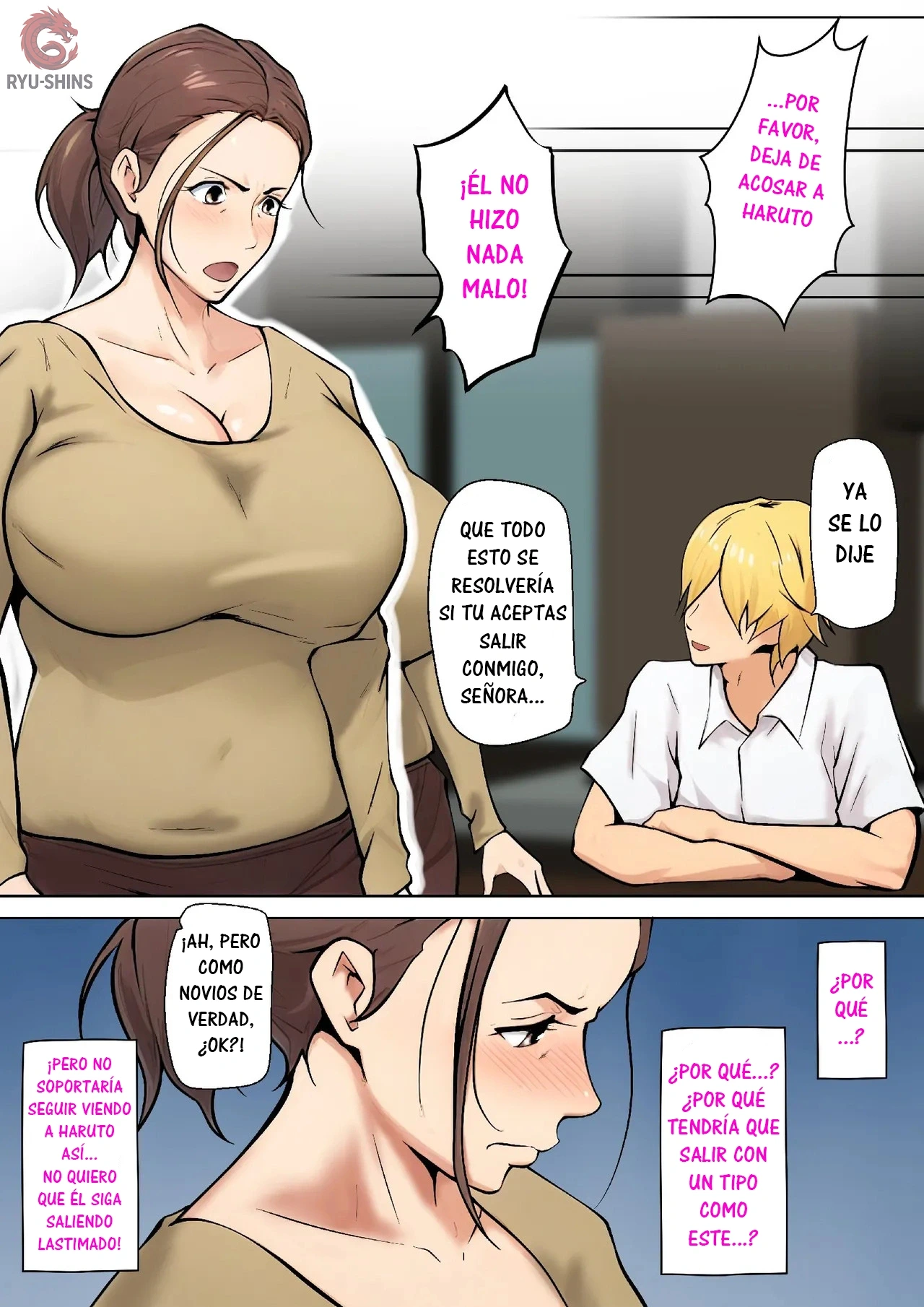 Musuko no Tomodachi to no Giji Renai｜Un Romance Ficticio con el Amigo de mi Hijo page 11 full