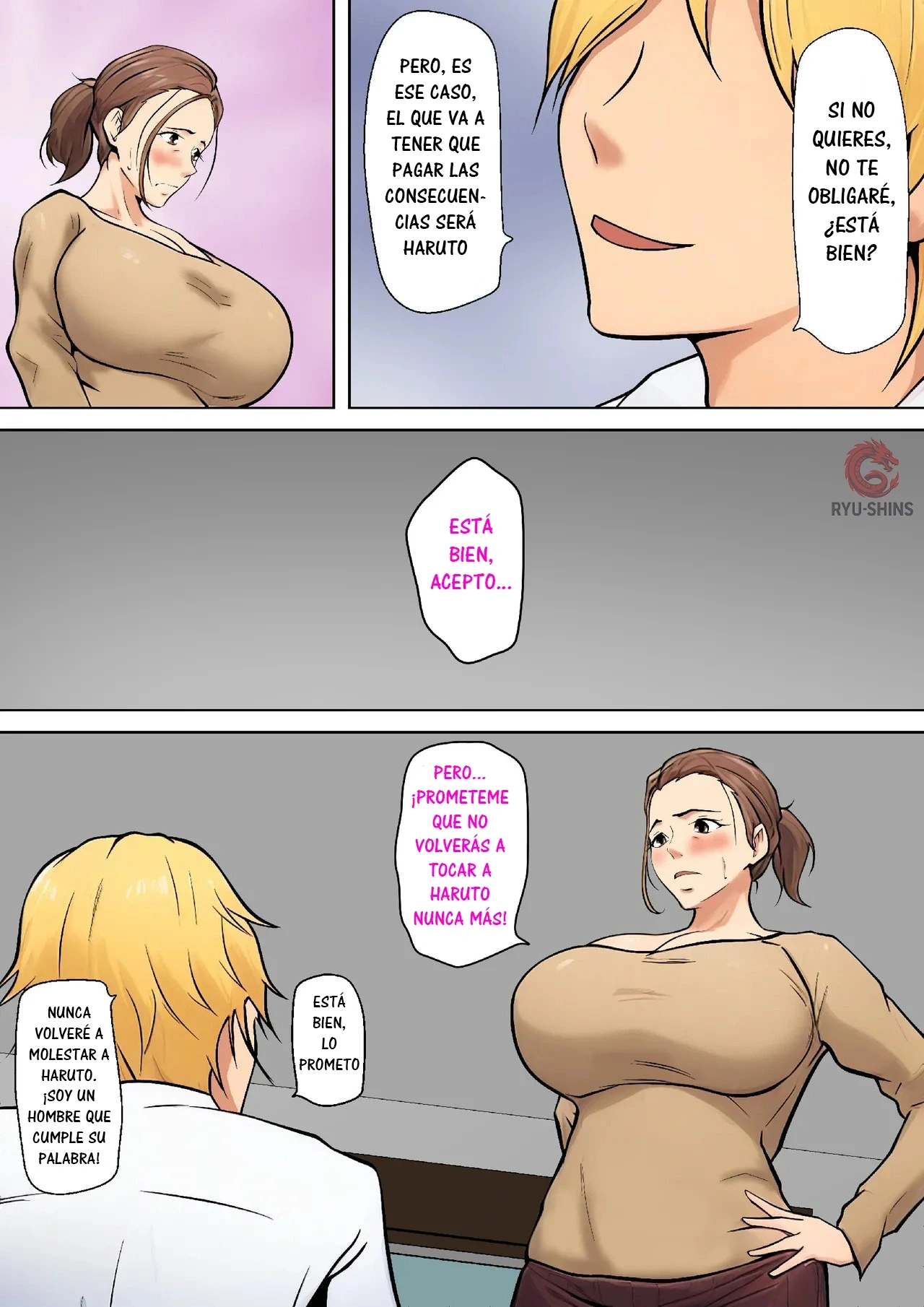 Musuko no Tomodachi to no Giji Renai｜Un Romance Ficticio con el Amigo de mi Hijo page 12 full
