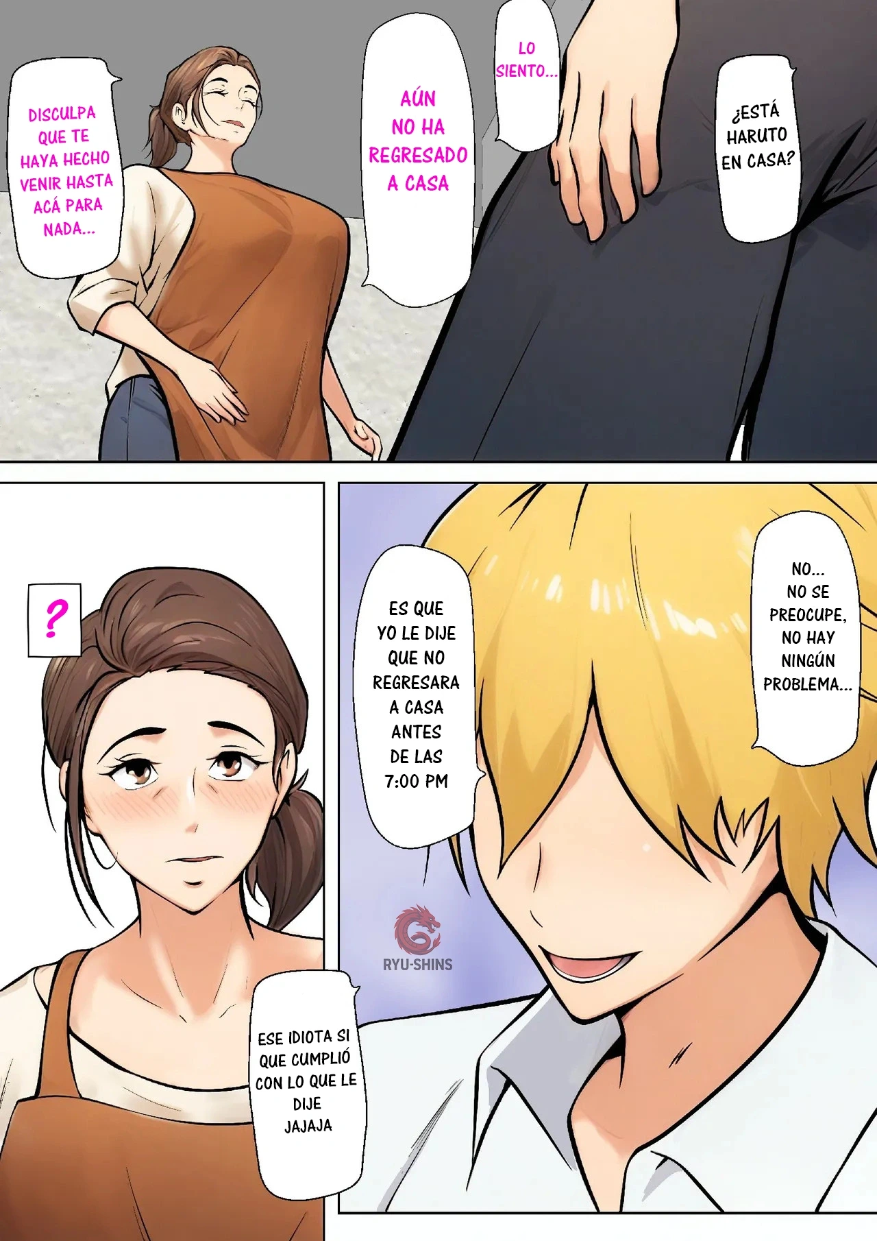 Musuko no Tomodachi to no Giji Renai｜Un Romance Ficticio con el Amigo de mi Hijo page 4 full