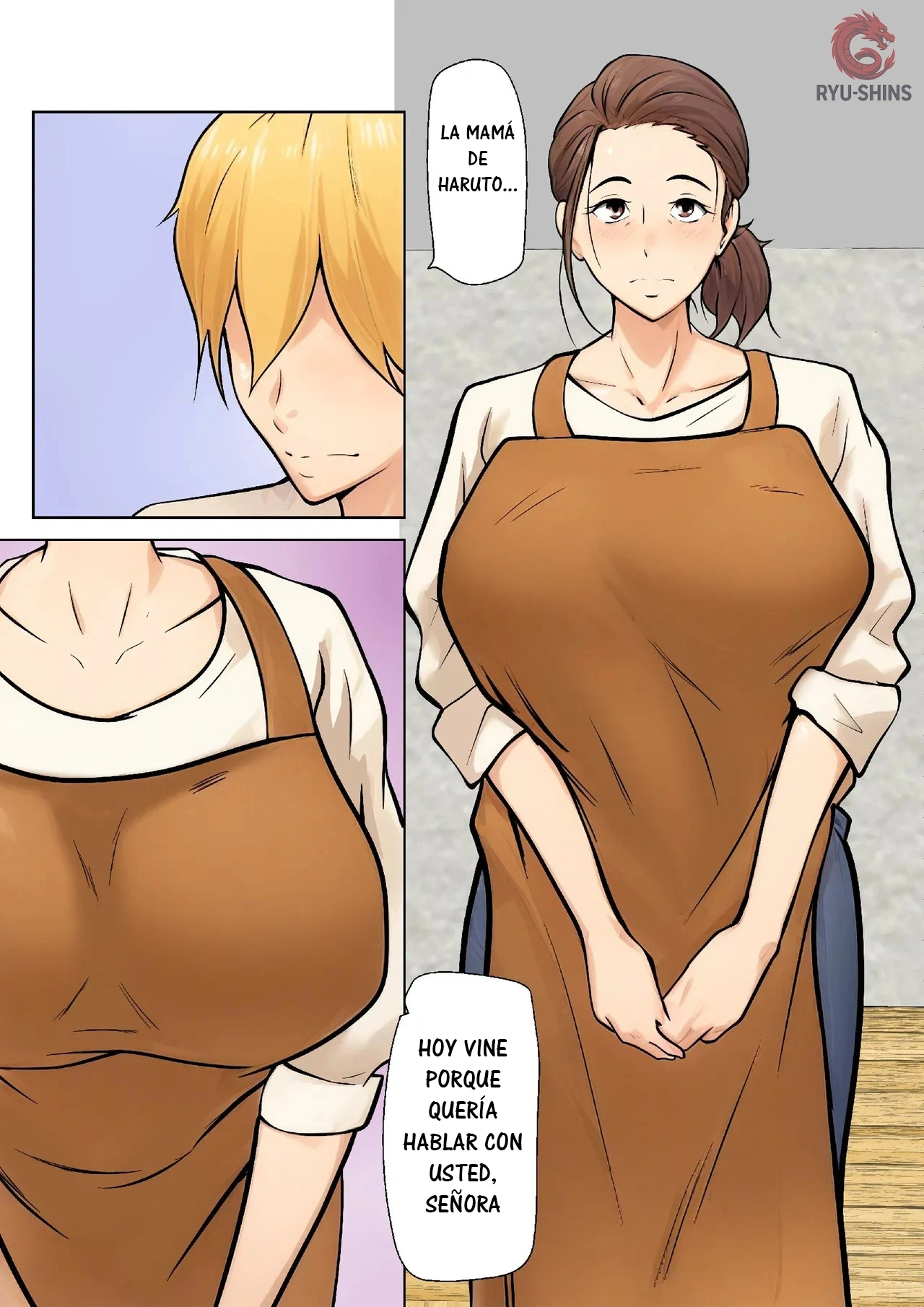 Musuko no Tomodachi to no Giji Renai｜Un Romance Ficticio con el Amigo de mi Hijo page 5 full
