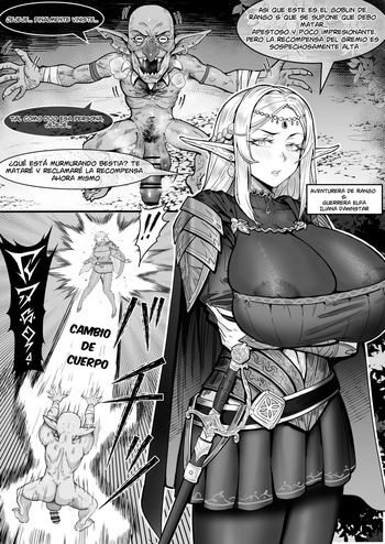 [Momomimi] Forced Body Swap by Goblins Leads to Ejaculation Addiction! The Fall of Elven Warrior Iliana Dawnstar! [Spanish] [TF Scans] cover