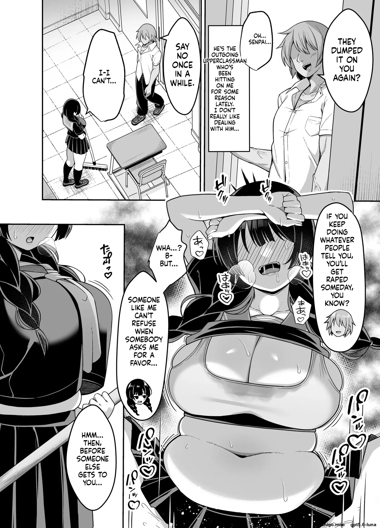 nekojima - A story about a plain, submissive girl who gets creampied by guys all over school and ends up pregnant. page 5 full