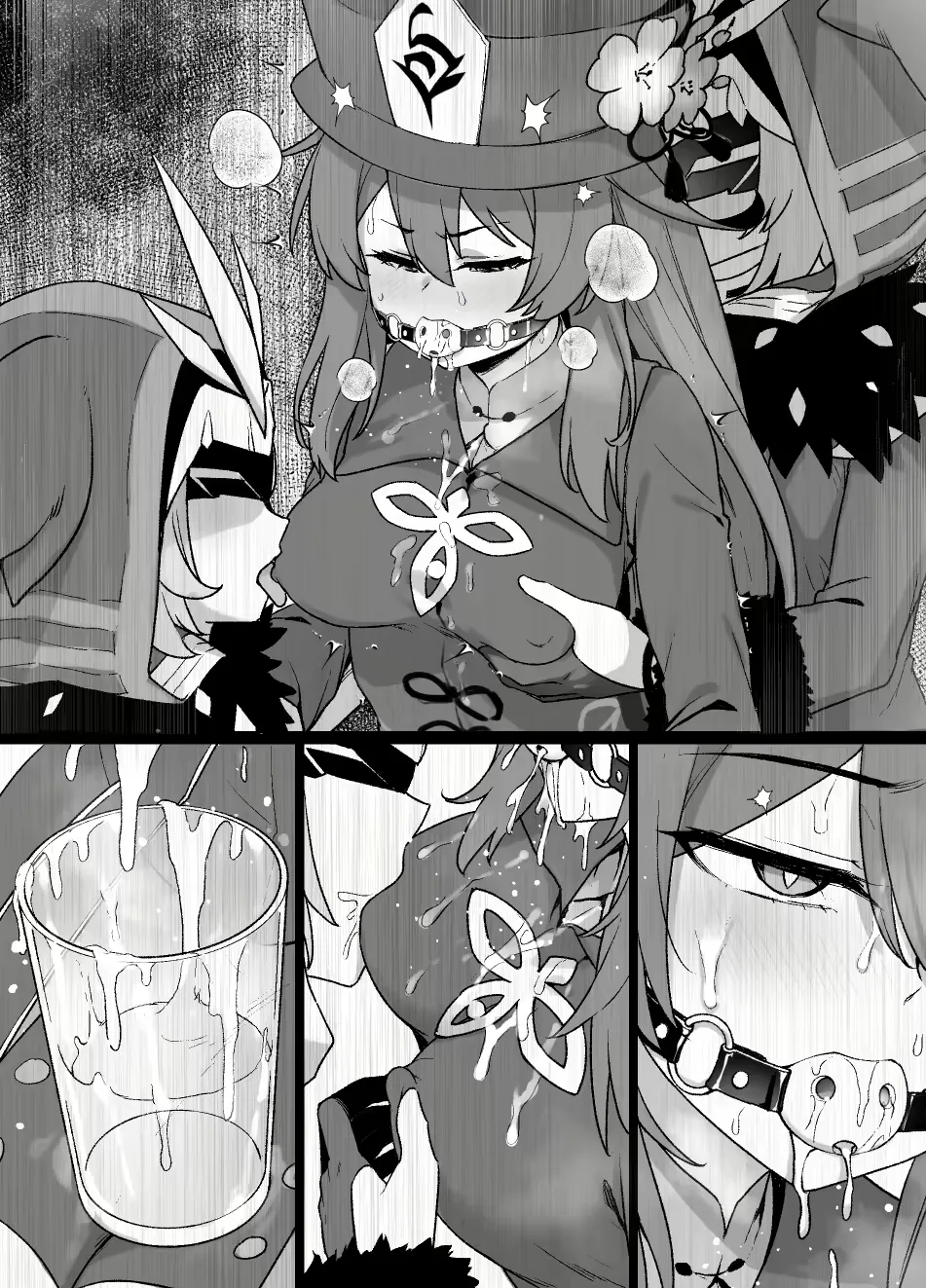 Genshin Impact Hu Tao Chikubi Zeme Manga page 9 full