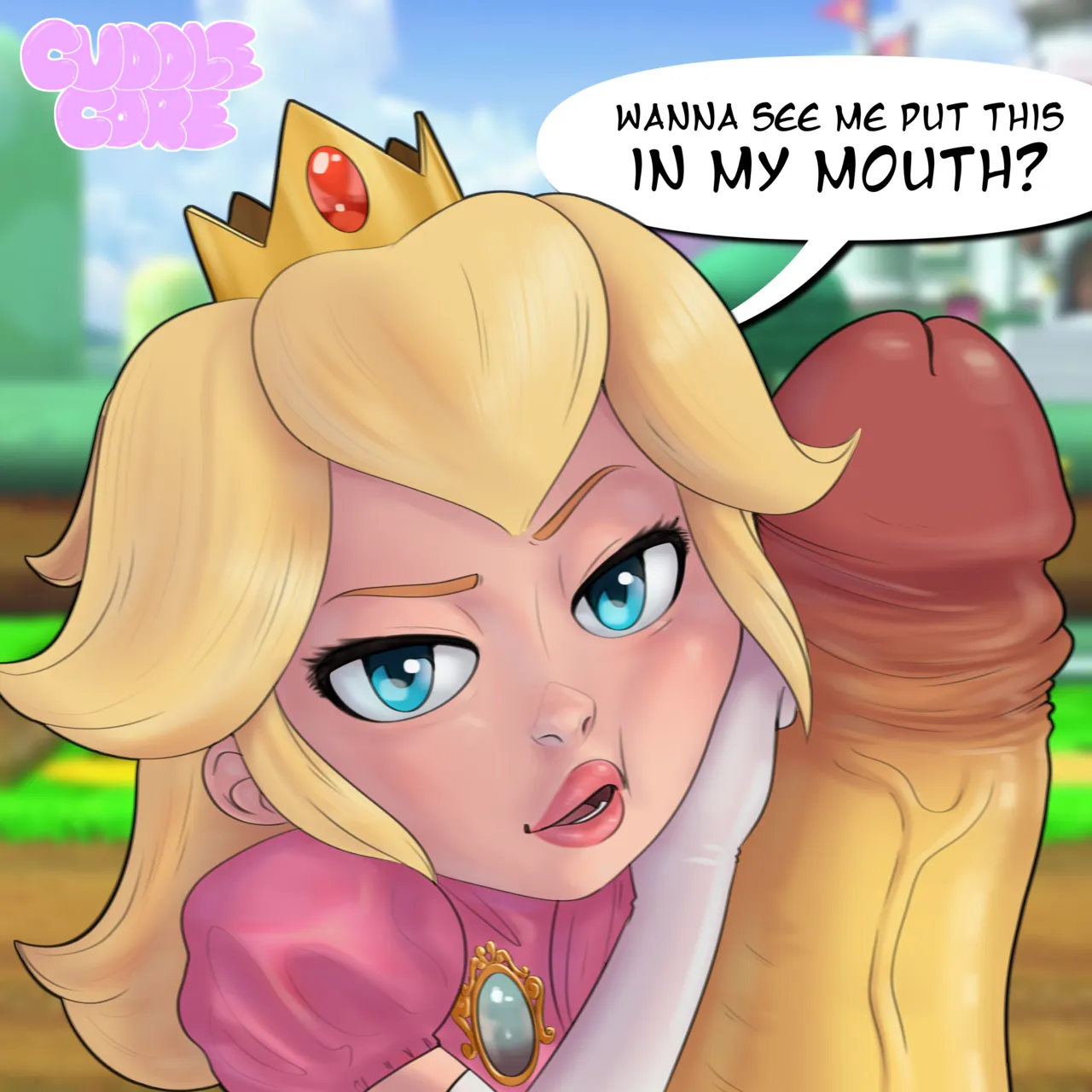 Princess Peach swallowing a monster Cock page 1 full