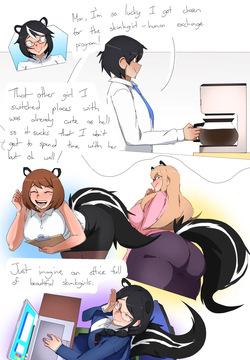 Skunk Girl Office Ladies Farting