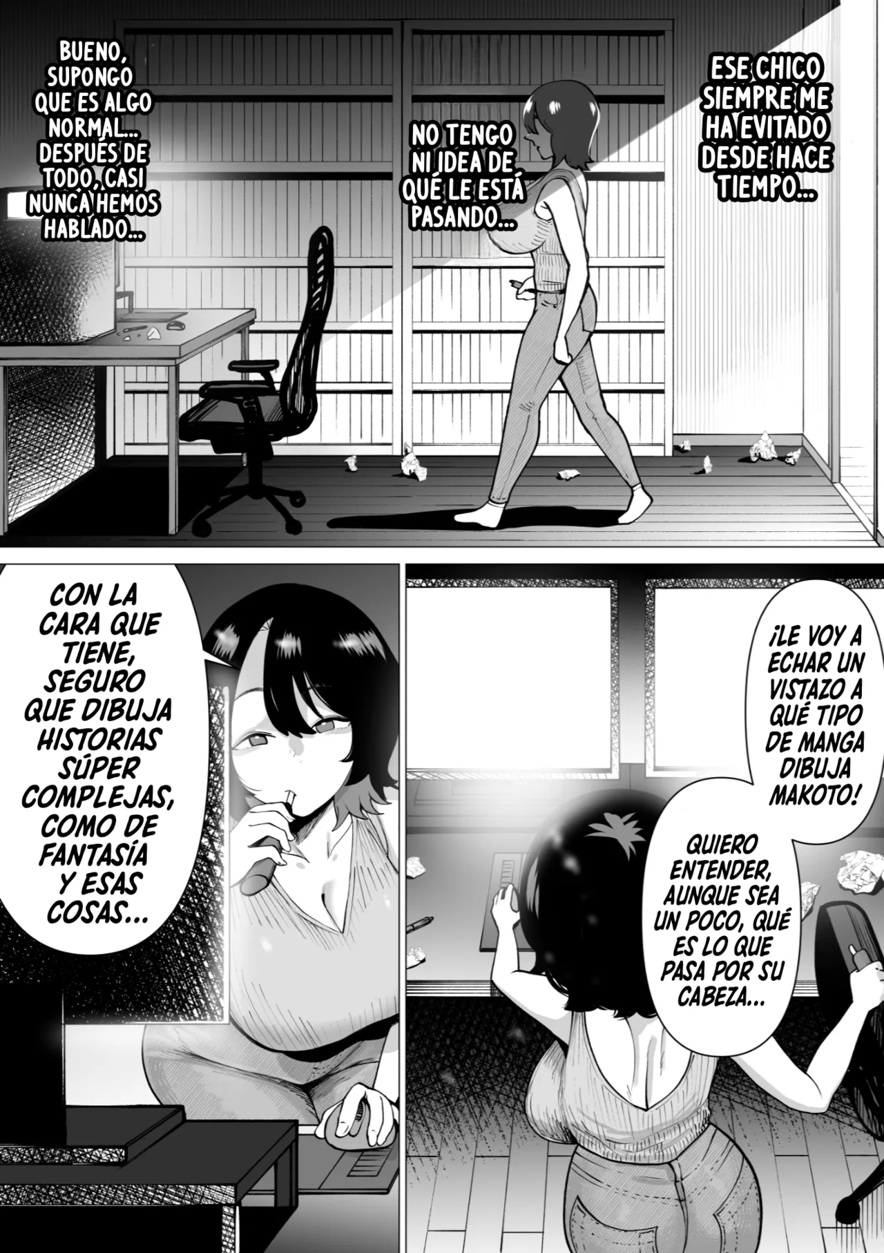 Hikikomori de Ero Manga Kaiteru Doutei Oikko to Oba-san ga Icha Love SEX suru Hanashi｜La Historia De Un Sobrino Virgen Y Hikikomori Que Dibuja Mangas Eróticos Teniendo Sexo Cariñoso Y Apasionado Con Su Tía page 12 full