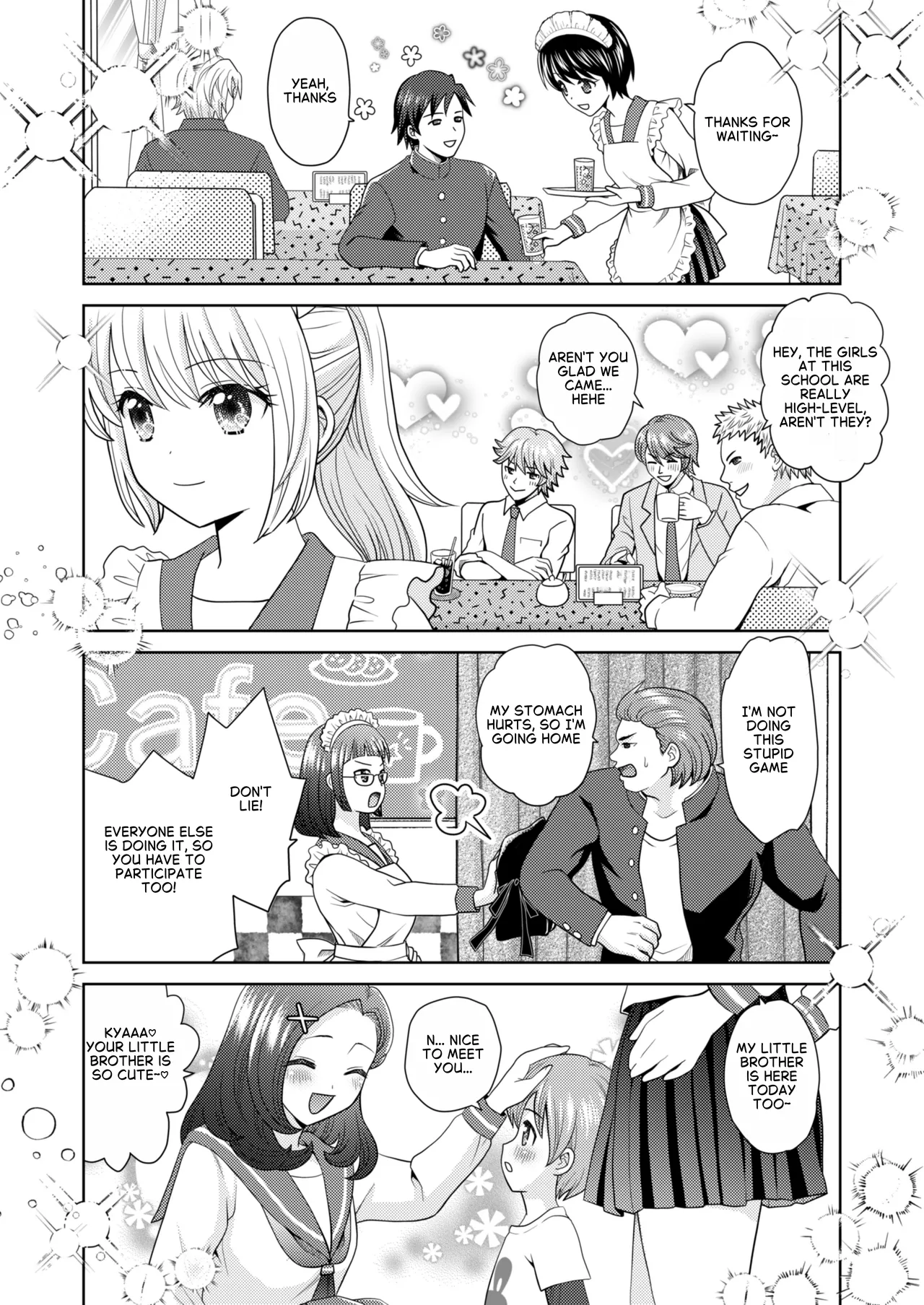 A group of boys and girls switch places at the school festival!! page 3 full