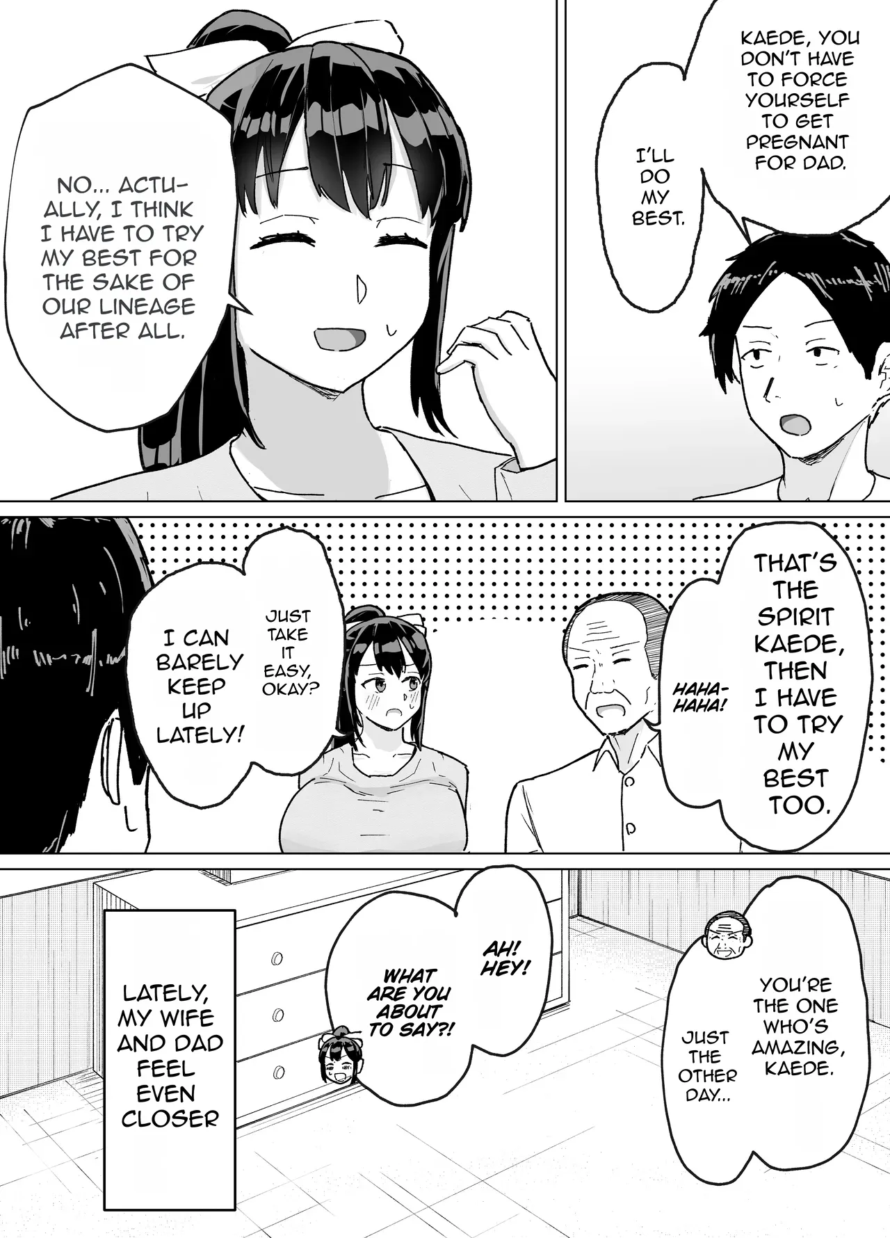Hitozuma, Kaede-san Gifuku to Kazoku Gurumi de Kozukuri Dentou || English translation || cufreescans page 9 full