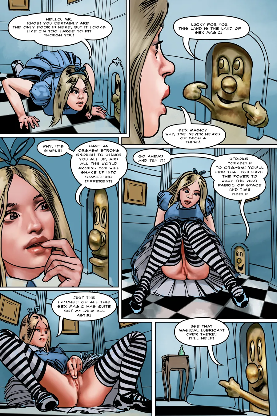 Alice off the deep end 2025 Alice in Wonderland Parody page 6 full