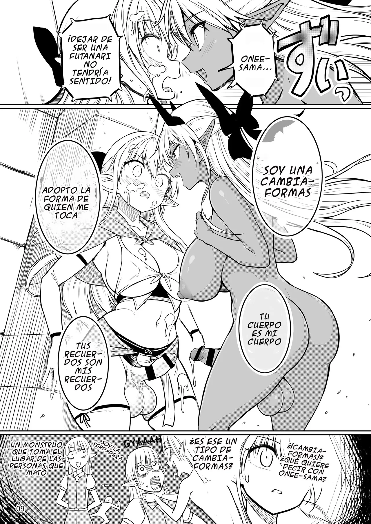 Futanari Elf-chan Kyoui no Fukuseisha-chan｜La Temible Réplica de la Futanari Elfa-chan page 9 full