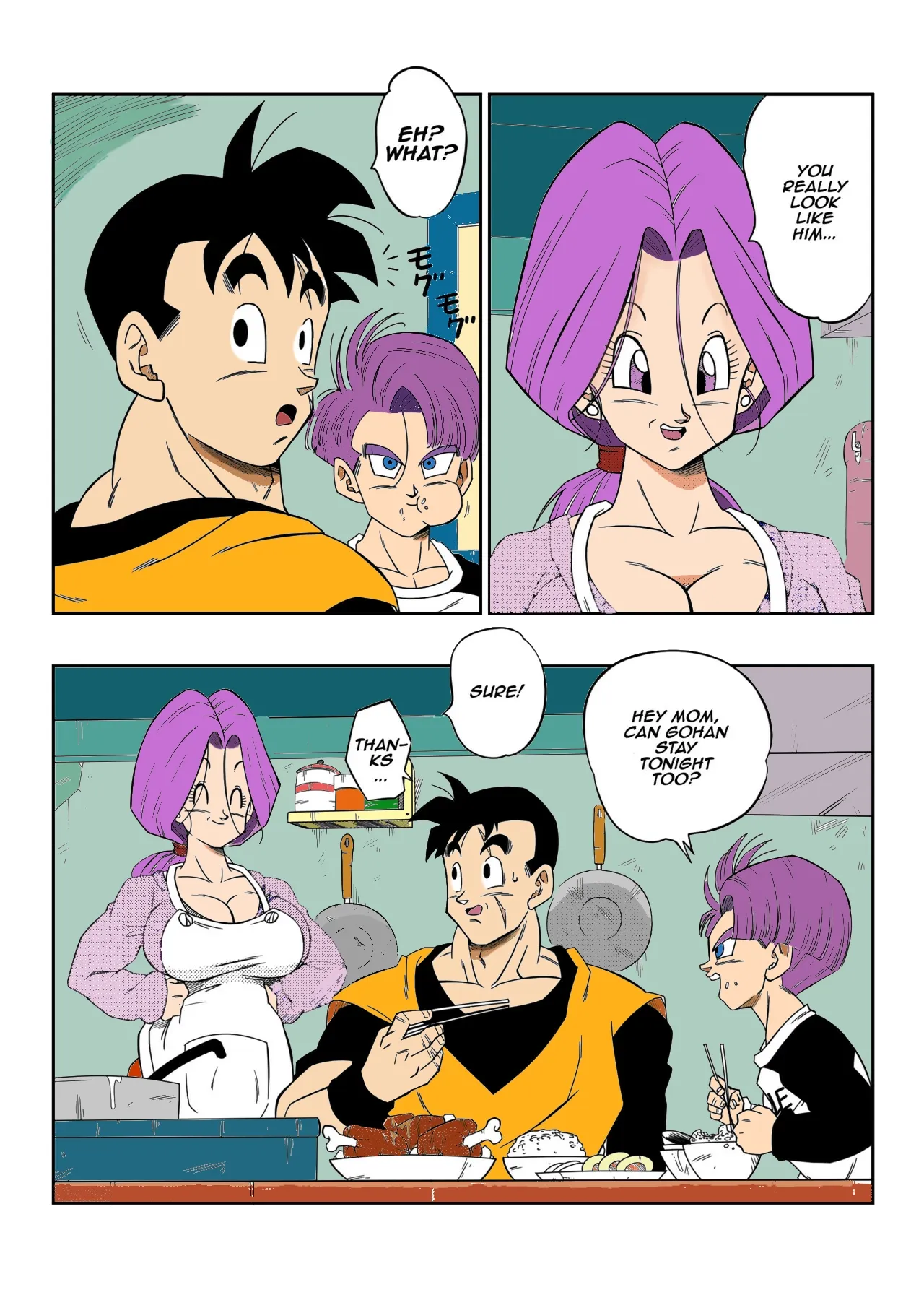 lots of sex in the future! Bulma and Gohan manga colors page 3 full