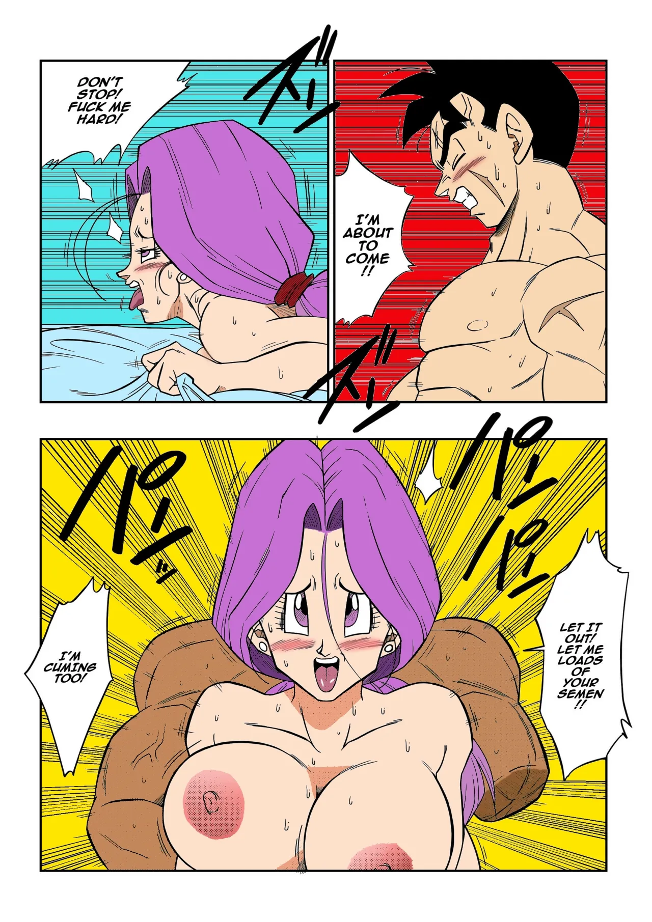 lots of sex in the future! Bulma and Gohan manga colors page 8 full