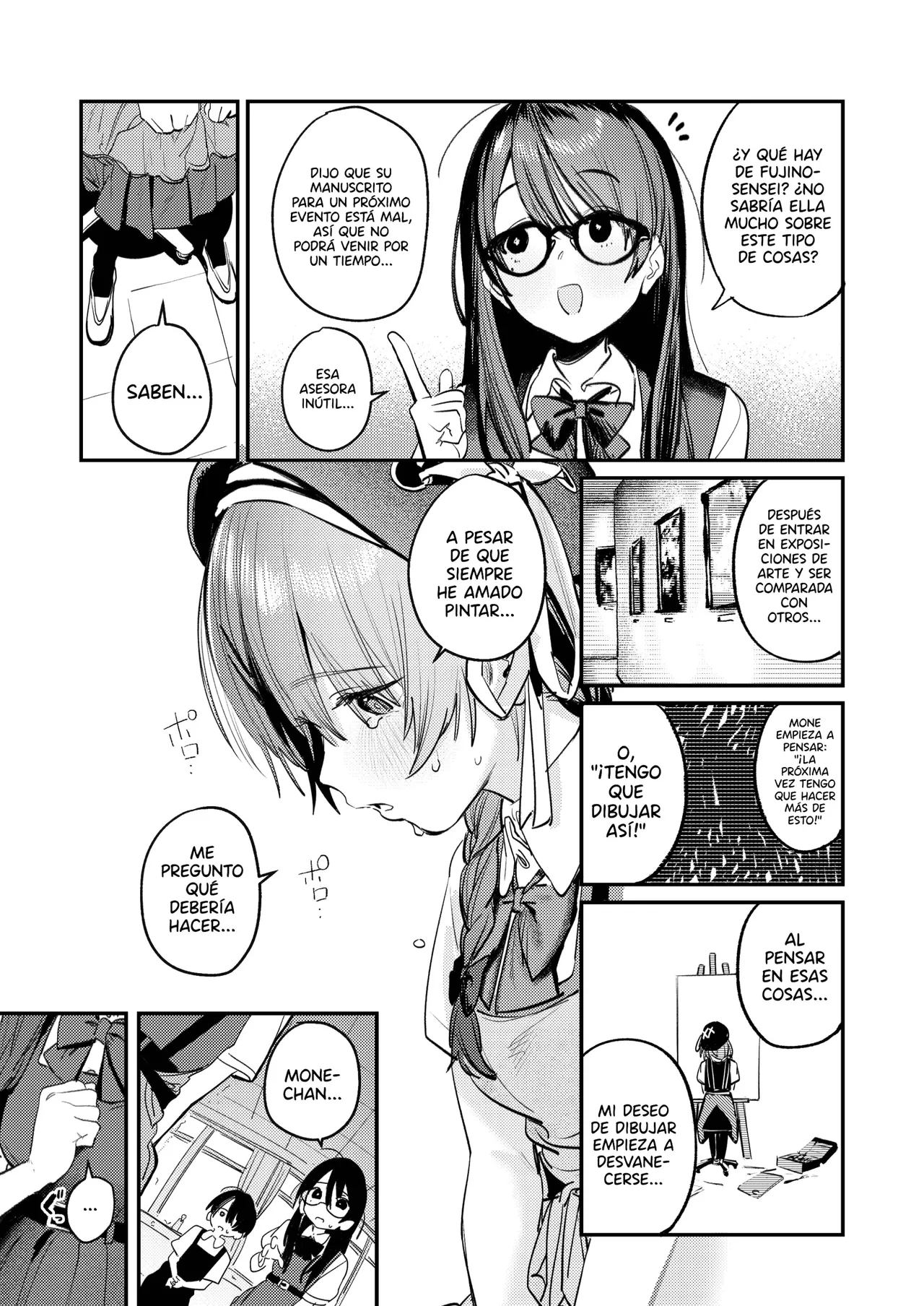 Bijutsubu Harem Katsudou Nisshi ~Senpai no Slump Kaishou ni Kyouryoku shitara, Ikioi de 3P suru Koto ni Natta Hanashi~ | Registro de Actividades Harem del Club de Arte ~Como Ayudar a mi Senpai a Superar su Bloqueó Artístico nos Llevó a Tener un Trío~ page 9 full
