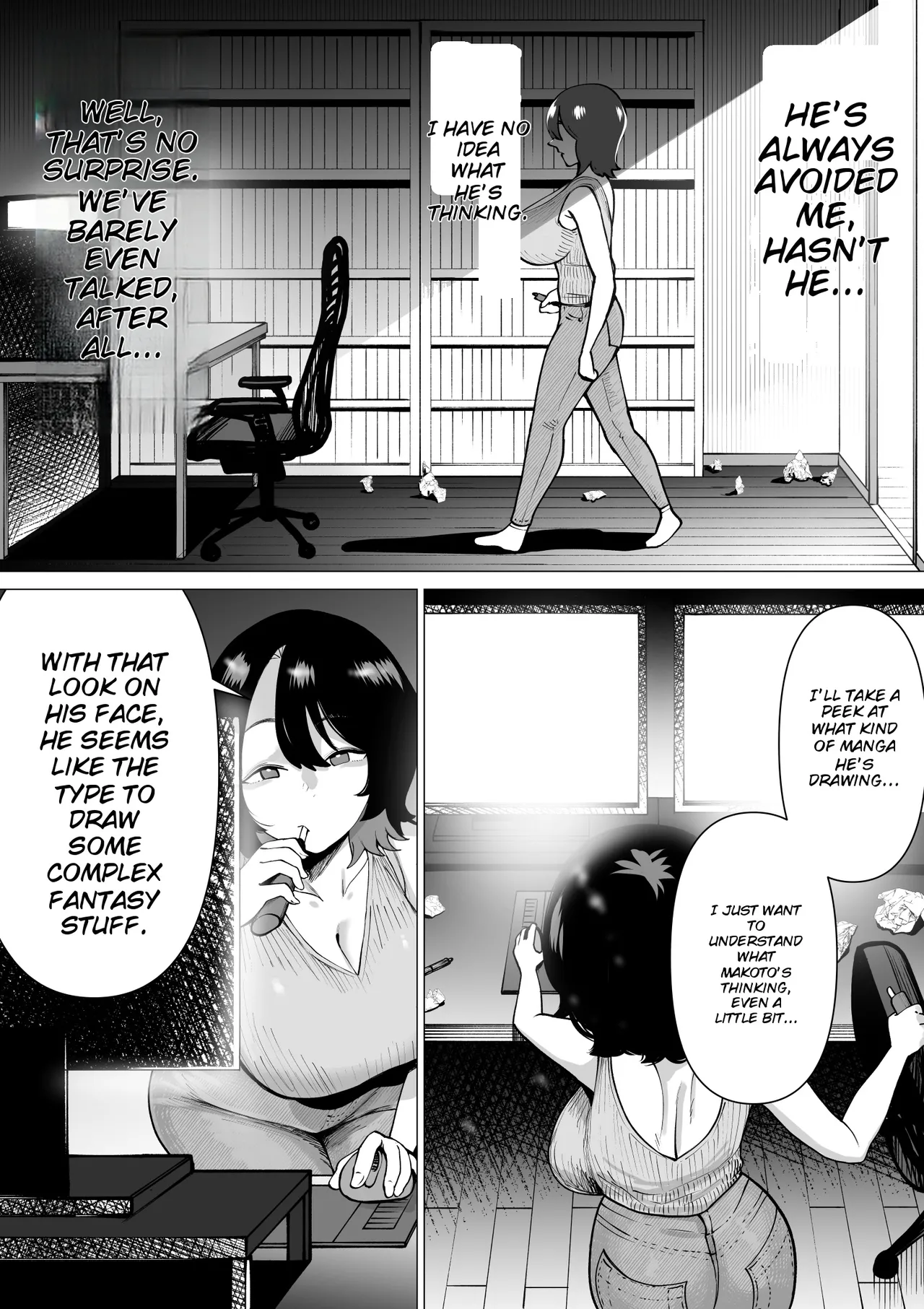 Hikikomori de Ero Manga Kaiteru Doutei Oikko to Oba-san ga Icha Love SEX suru Hanashi page 12 full
