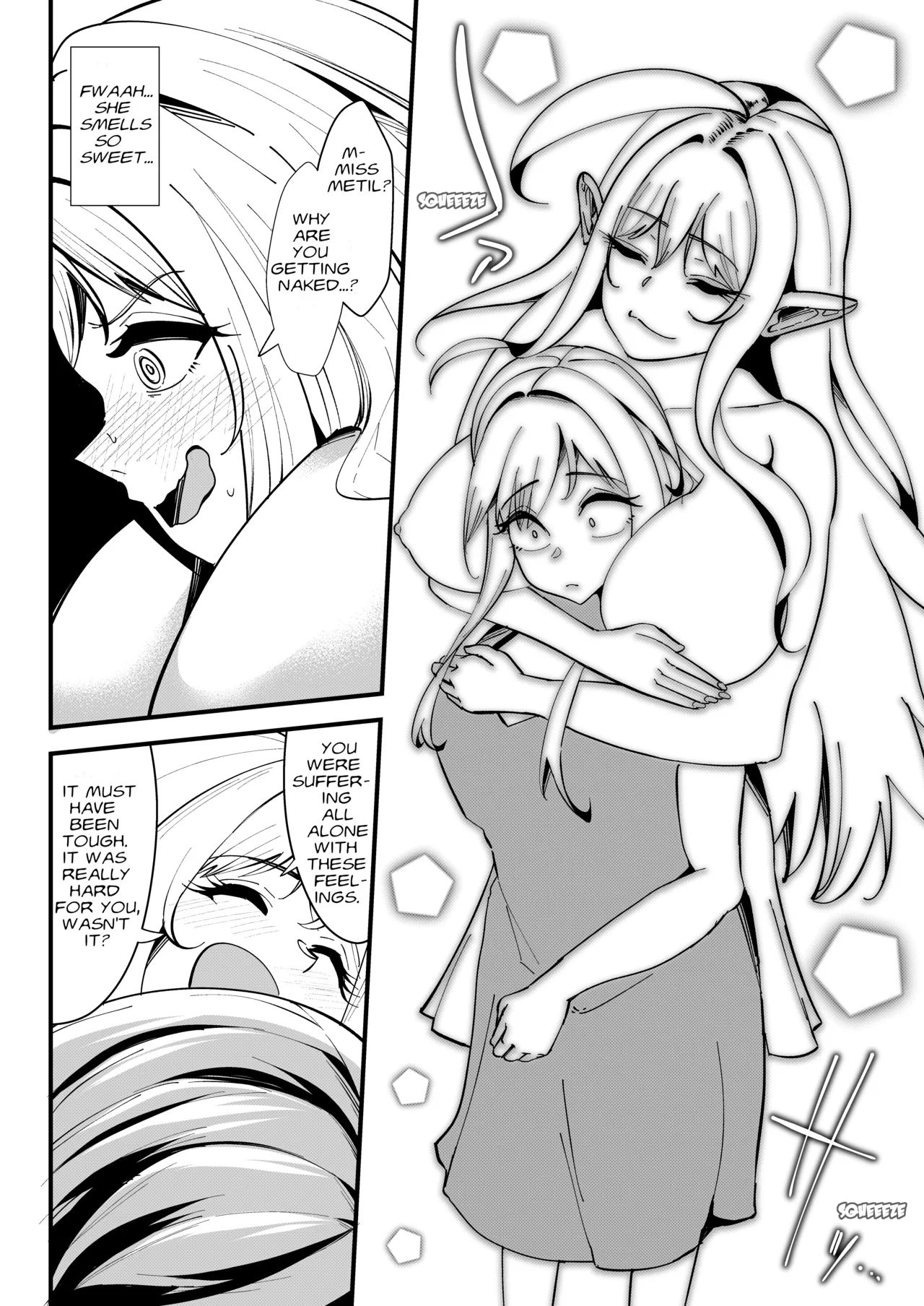 The Half Slime Elf's Absorptive Boobification -- The Tragic End of the Swordswoman and Mage Who Melt Away the Moment They Reconcile page 7 full