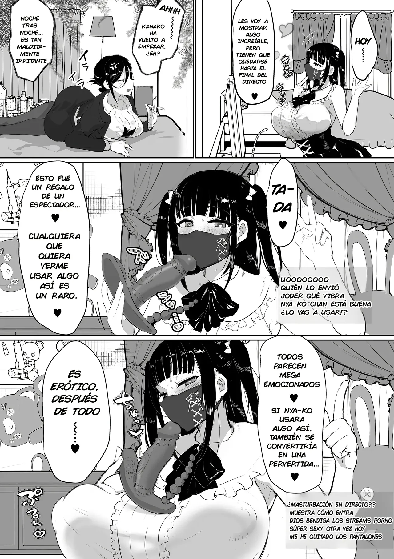 Futanari Namashu-chan no Hametsu Hentai Onanī Haishin｜La Transmisión Destructiva y Pervertida de una Streamer Futanari page 2 full