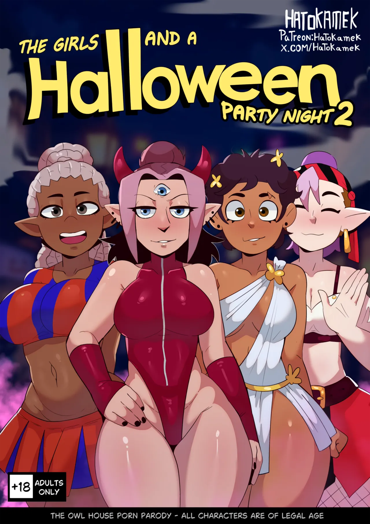 Girls at a Halloween Party 2 page 1 full