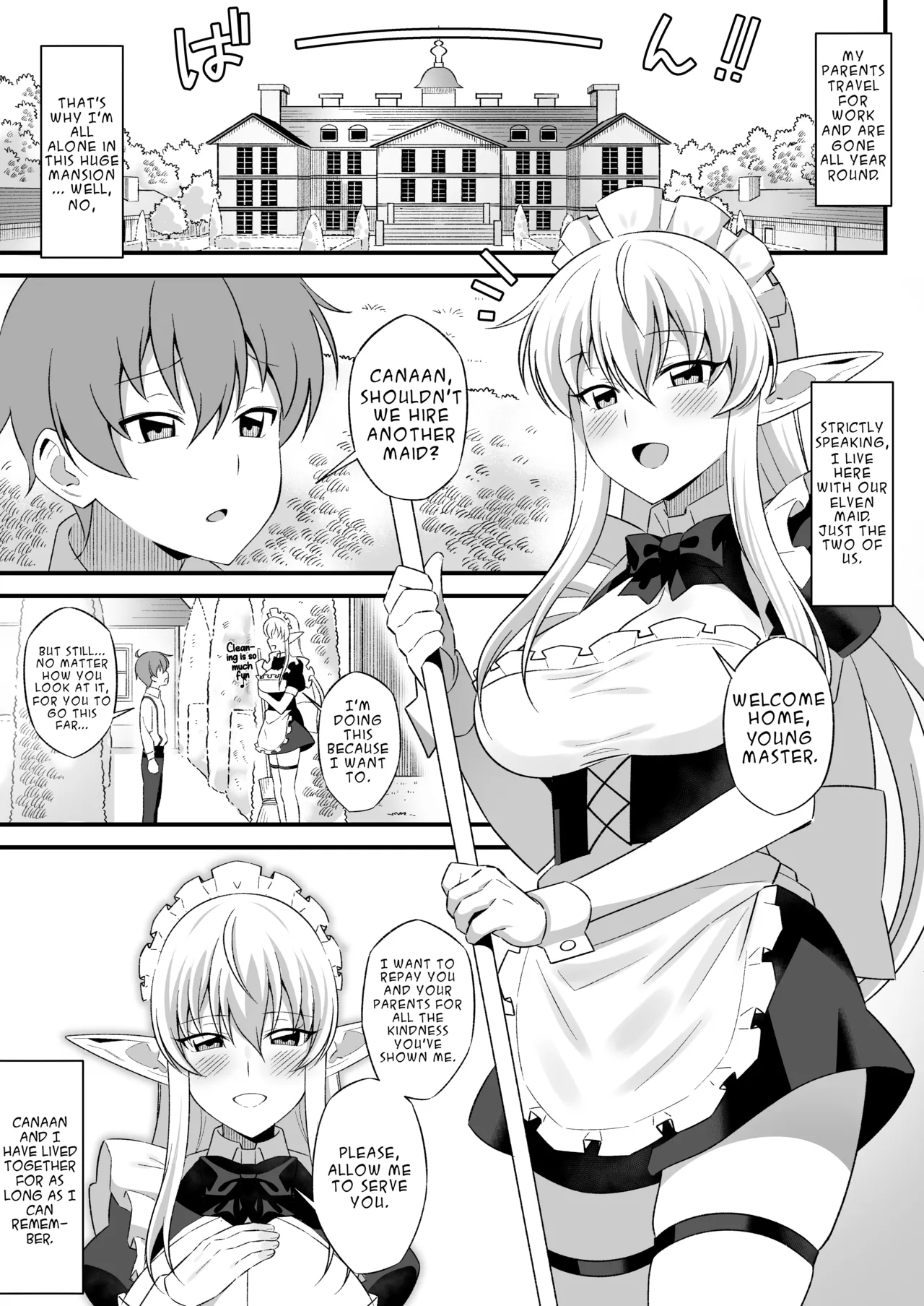 Oyashiki ni Tsukaeru Elf wa Goshujin-sama ni XXXX de Gohoushi Suru no ga Shigoto desu | The Elf Who Serves at the Mansion Has the Job of Serving Her Master with XXXX page 2 full