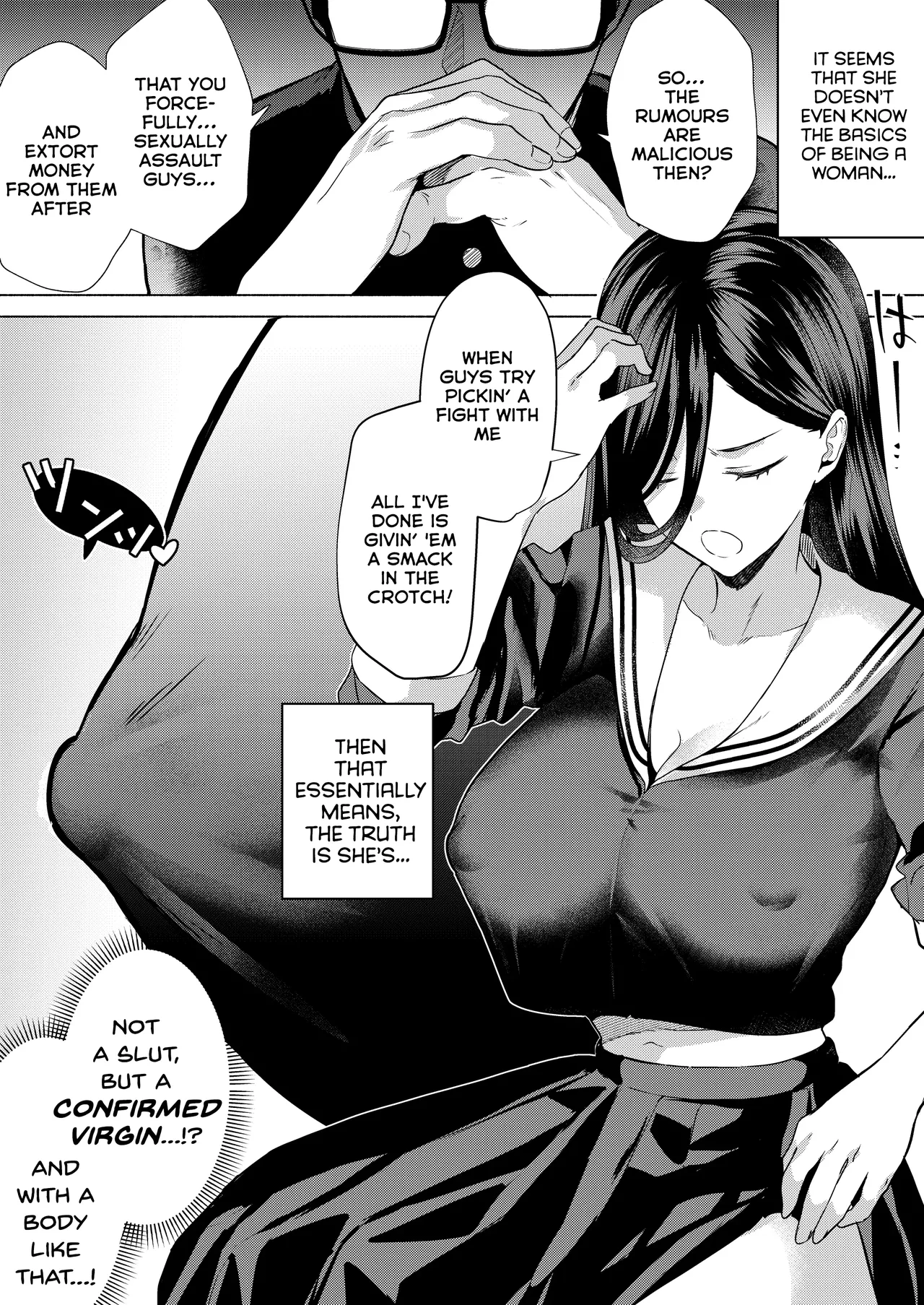 If We Kiss, We'll Have a Baby! ~The Sanpaku-Eyed Delinquent Slut  Who's Actually a Tall Girl with Zero Sex Knowledge, and Me, the Disciplinary Committee Member Who's Desperately Trying To Suppress His Insane Libido~ page 11 full