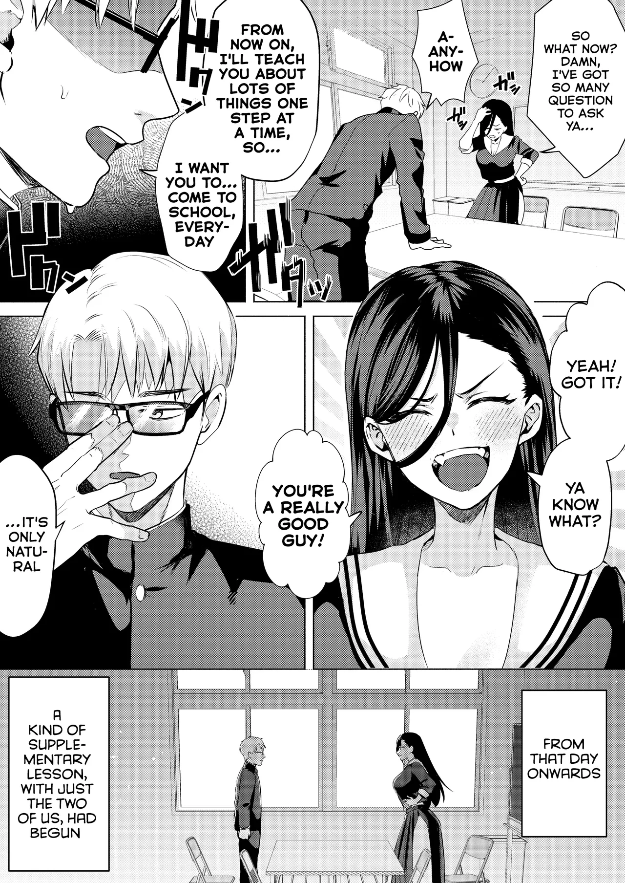 If We Kiss, We'll Have a Baby! ~The Sanpaku-Eyed Delinquent Slut  Who's Actually a Tall Girl with Zero Sex Knowledge, and Me, the Disciplinary Committee Member Who's Desperately Trying To Suppress His Insane Libido~ page 12 full