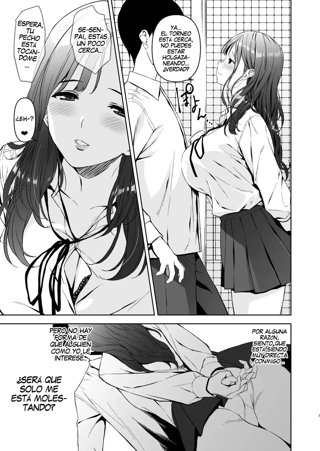 Binyuu no Kanojo ga Iru no ni Taisoubu no Bakunyuu ga Sasottekuru｜Tengo una novia con unos pechos preciosos, pero la chica con pechos grandes del club de gimnasia me está tentando page 6 full
