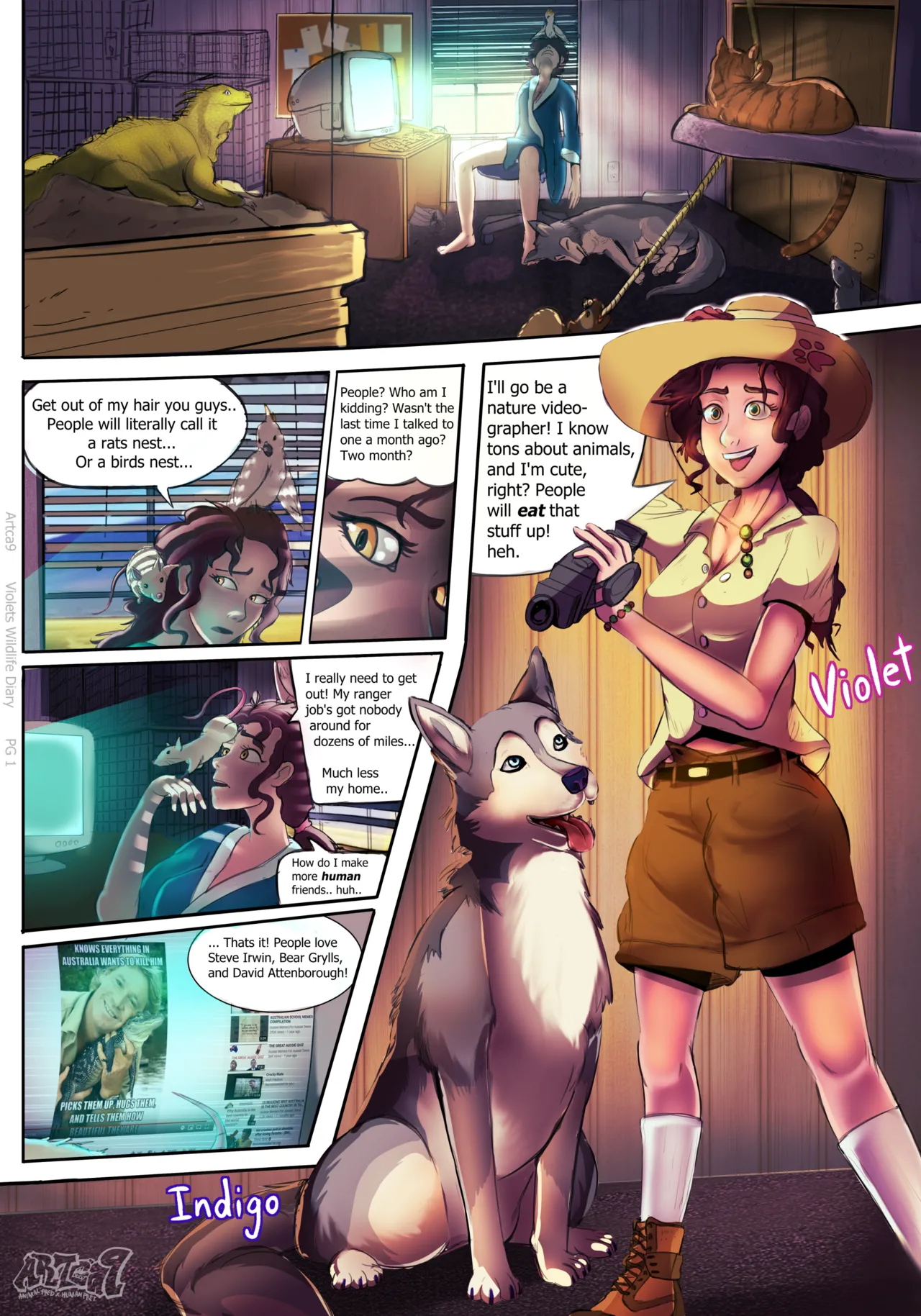 Violets Wildlife Diary CH 1-7 page 1 full