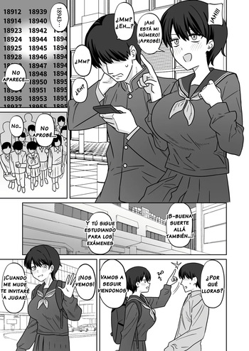 [Enari] Jibun Dake Daigaku Ochite Rounin Shi Teru Ma Ni Daisukina Osananajimi Ga Yarichin Ni Pako Rare Chatteru Yatsu｜Un Mujeriego se Acostó con Mi Amiga de la Infancia [Spanish] [PANELVOX] cover