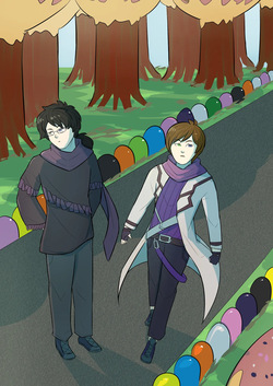 Xenon and Azariah in Candy Land