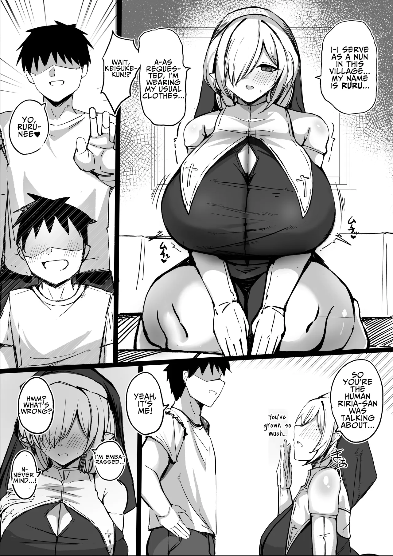 Youkoso! Muchimuchi Dosukebe na Elf no Sato e!! 2 Uchiki na Muttsuri L Cup Sister Hen | Welcome to the Voluptuous & Perverted Elf Village!! 2 ~Shy&Reserved L-Cup Nun Edition~ page 6 full
