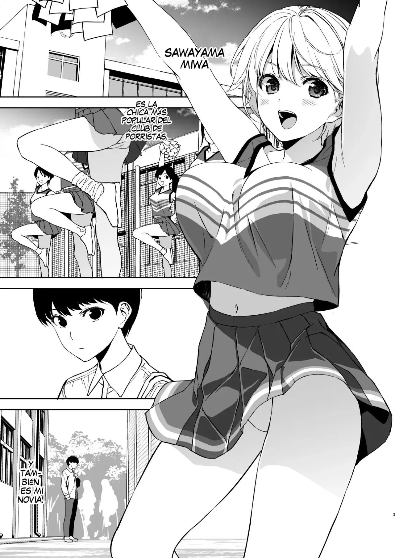 Binyuu no Kanojo ga Iru no ni Taisoubu no Bakunyuu ga Sasottekuru｜Tengo una novia con unos pechos preciosos, pero la chica con pechos grandes del club de gimnasia me está tentando page 2 full