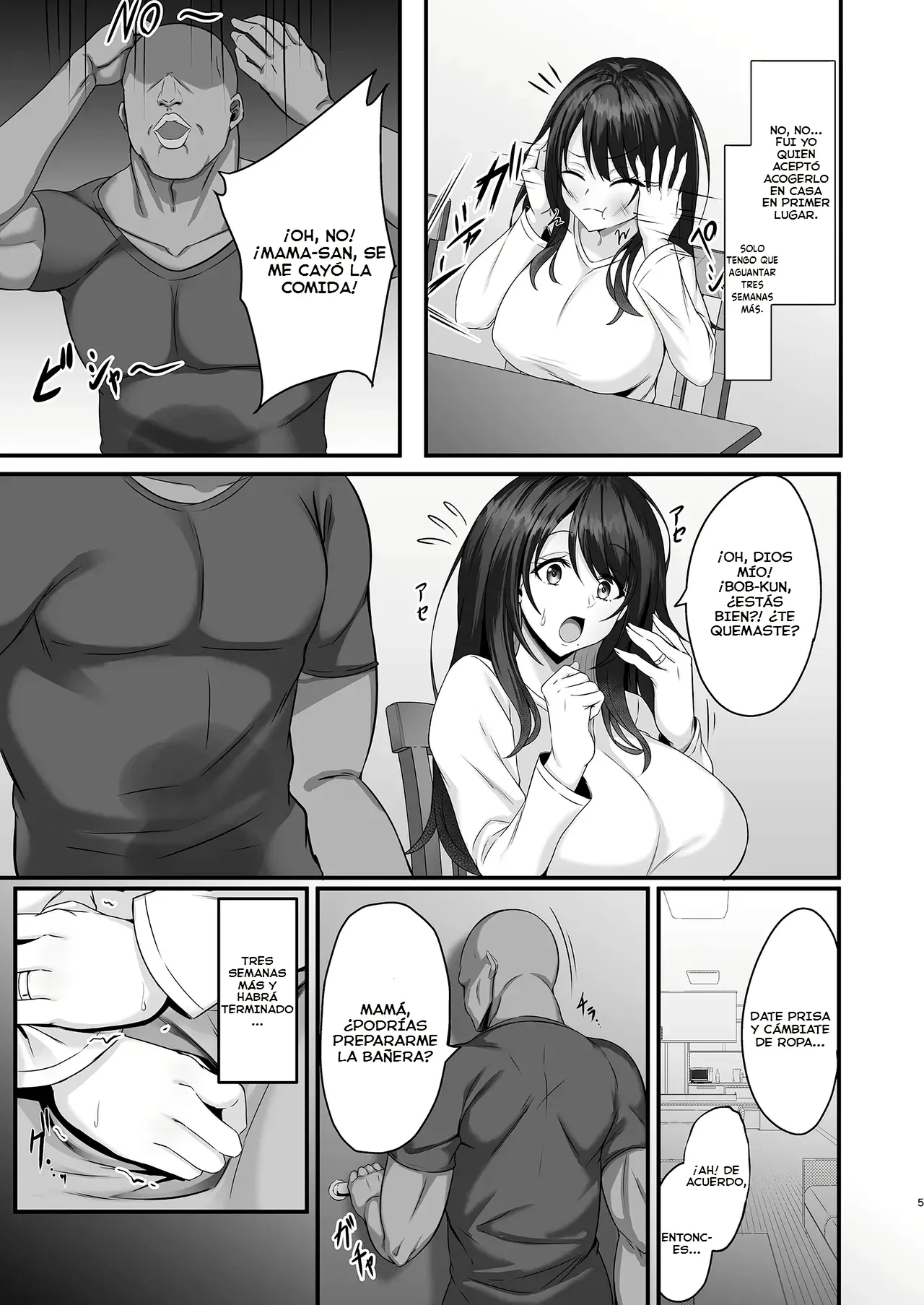 Homestay Saki no Mama-san ga Boku no Dekamara de Ikimakutta Hanashi｜La Historia de cómo la Mujer que me Acogió en su Casa se Corra Una y Otra Vez con Mi Enorme Polla page 5 full