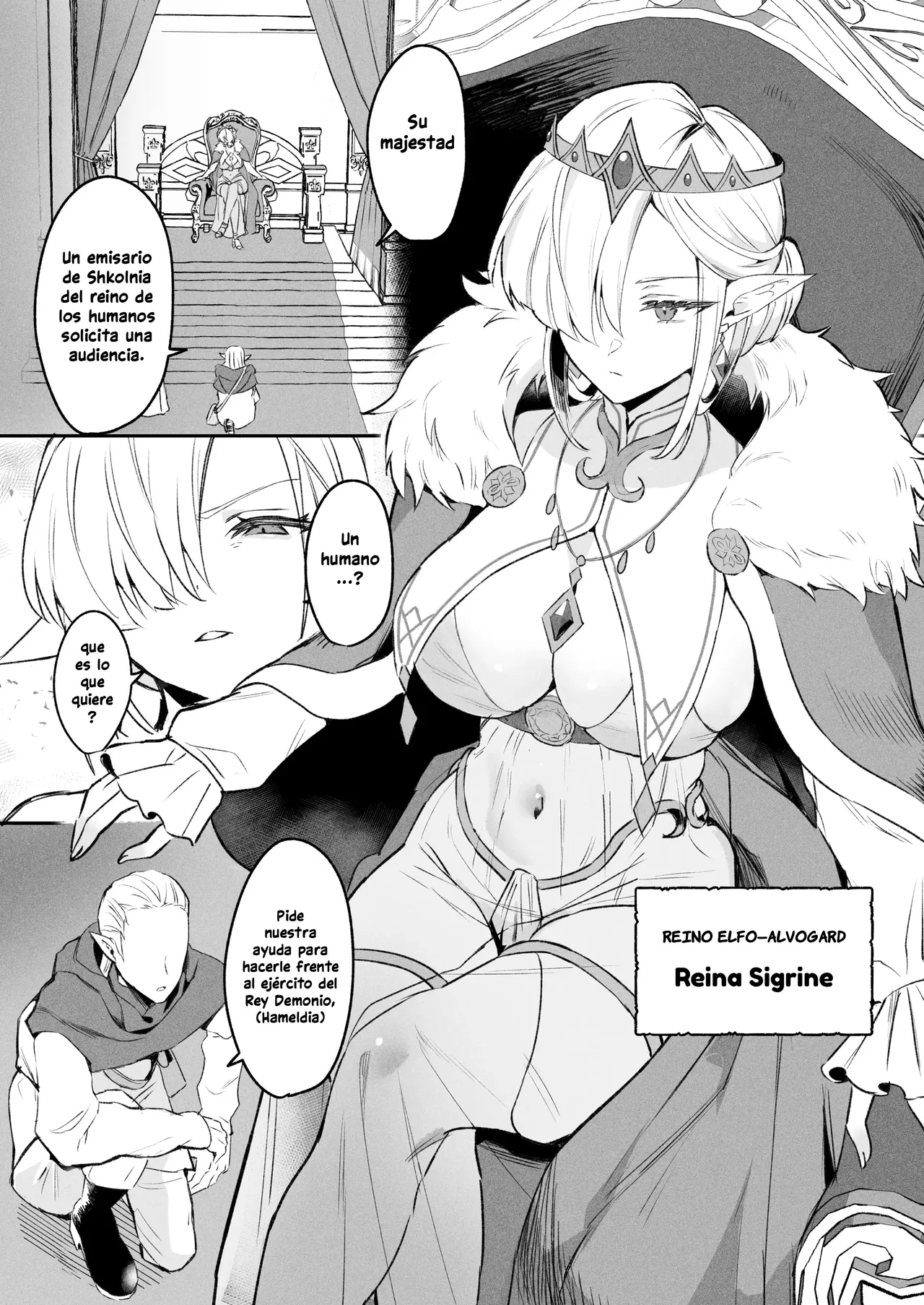 Elf no Joou to Mithril no Chinko｜La Reina Elfa y el Pene de Mitril page 2 full
